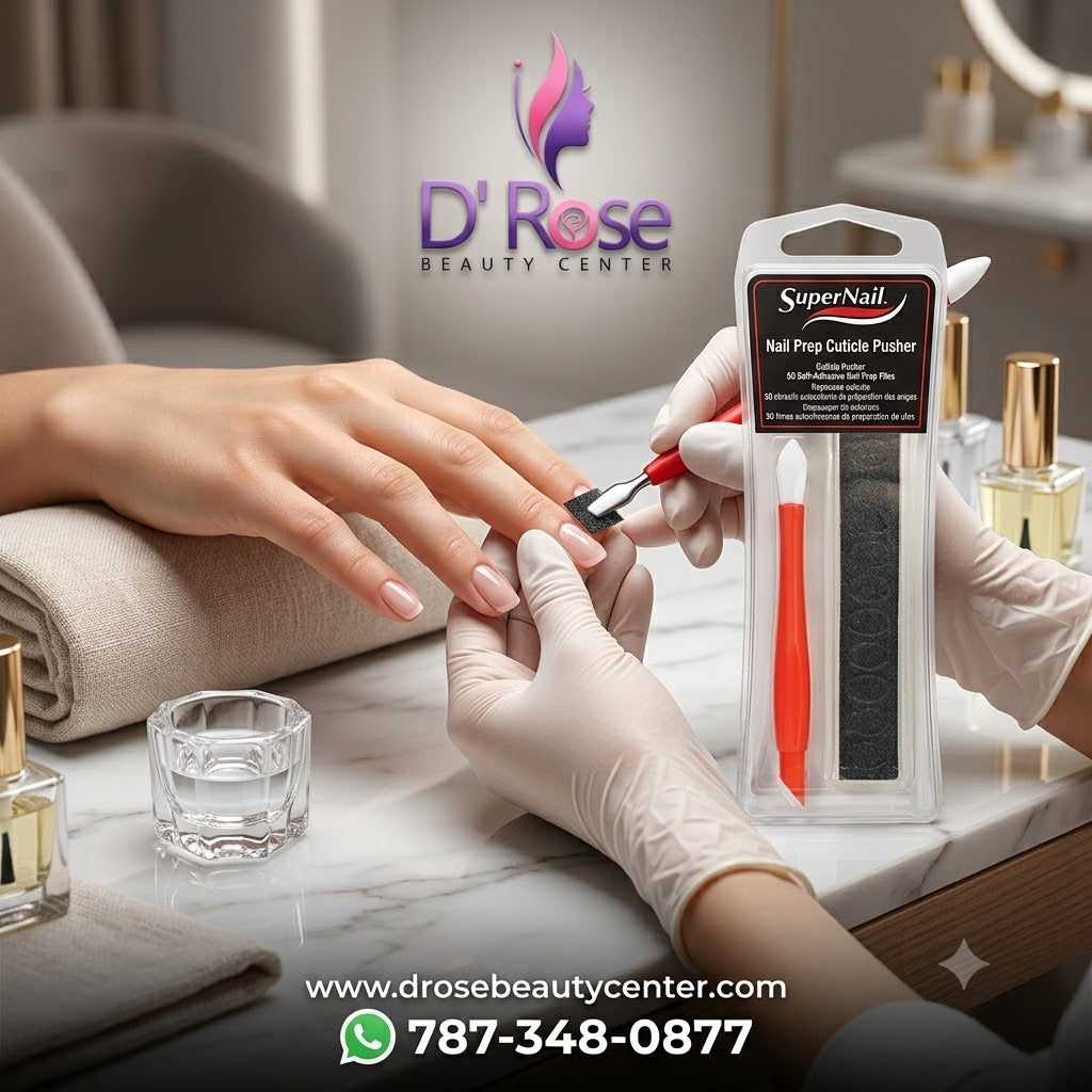 SuperNail Nail Prep Cuticle Pusher con 10 Limas Miniabrasivas