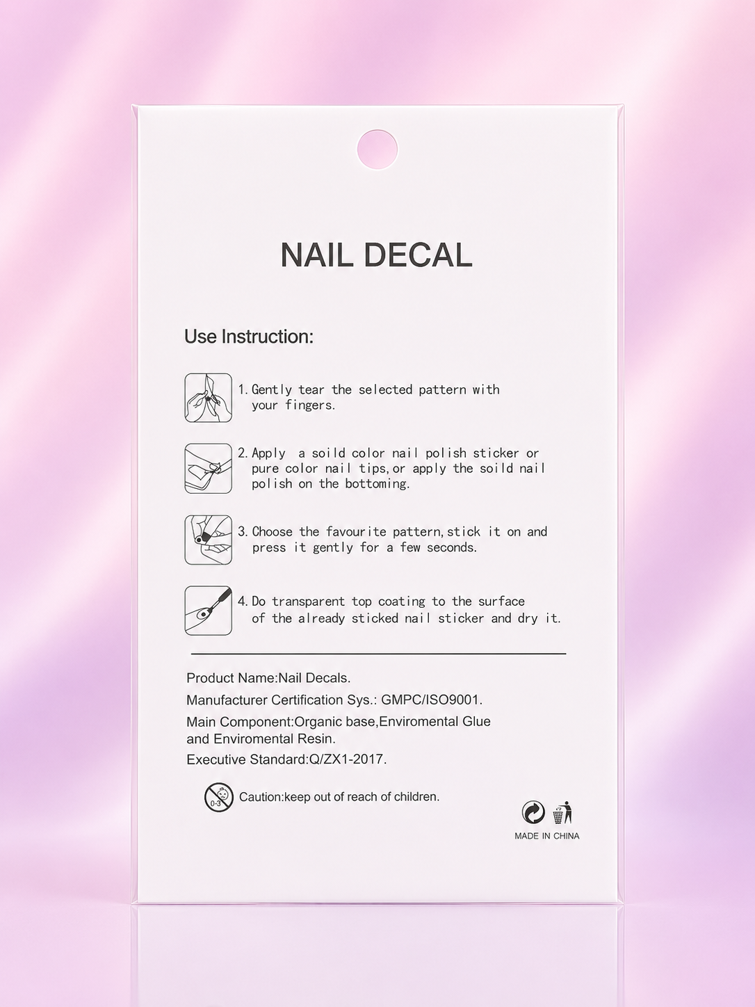 Fingertips Fairy Nail Decal Art SP028 – Stickers de Corazones Iridiscentes para Uñas