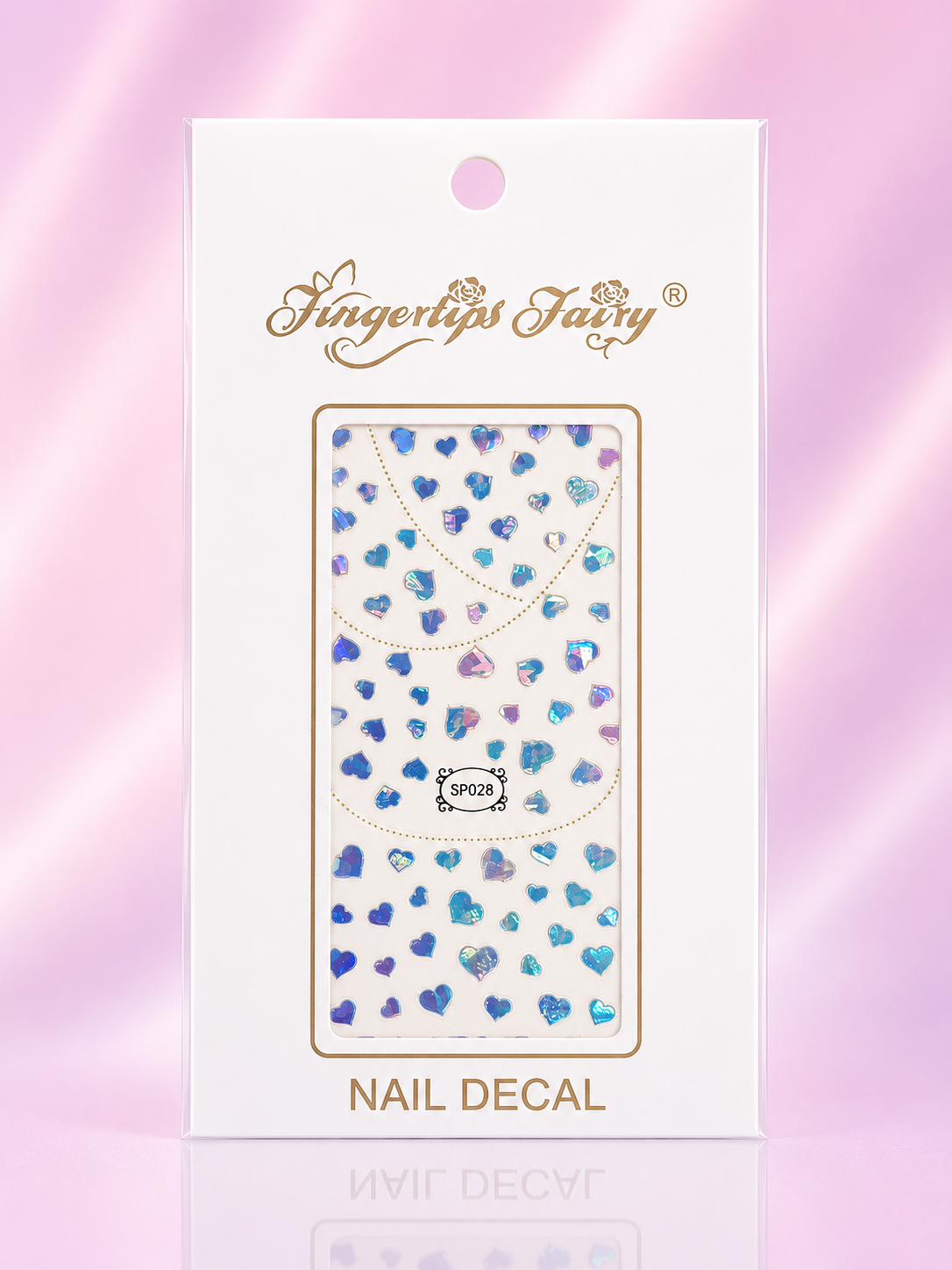 Fingertips Fairy Nail Decal Art SP028 – Stickers de Corazones Iridiscentes para Uñas