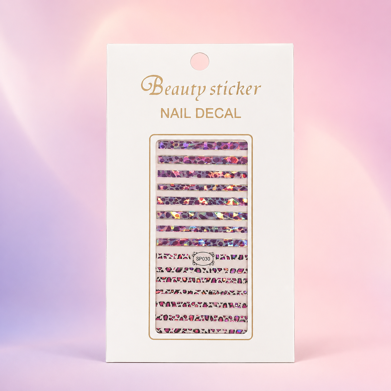 Beauty Sticker Nail Art Decals SP030 – Stickers Decorativos en Tiras Iridiscentes para Uñas