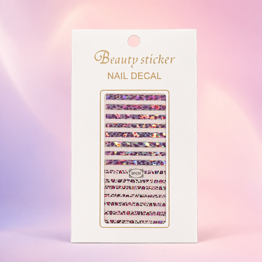 Beauty Sticker Nail Art Decals SP030 – Stickers Decorativos en Tiras Iridiscentes para Uñas