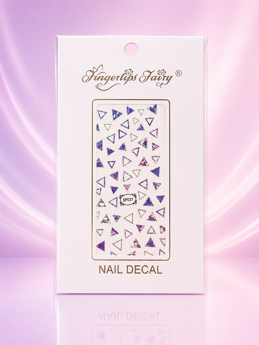 Fingertips Fairy Nail Art Decals Triángulos Iridiscentes SP031