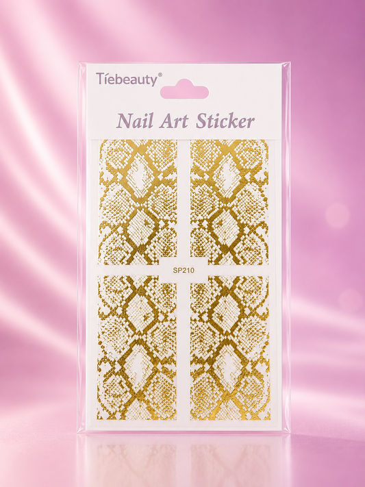 Tiebeauty Nail Art Stickers Dorados Efecto Serpiente SP210