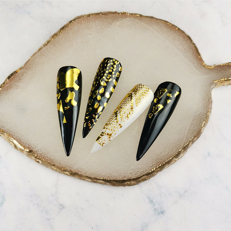 Tiebeauty Nail Art Stickers Dorados Efecto Serpiente SP210