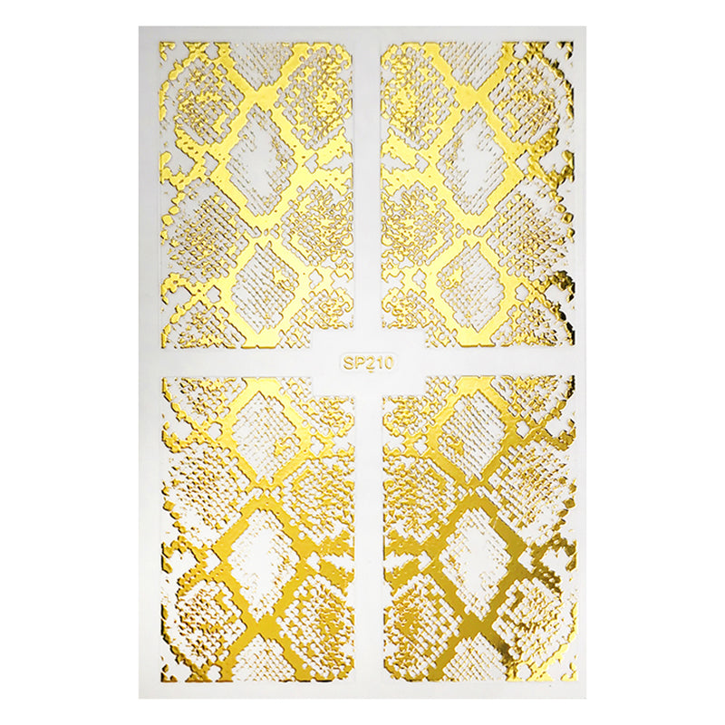 Tiebeauty Nail Art Stickers Dorados Efecto Serpiente SP210
