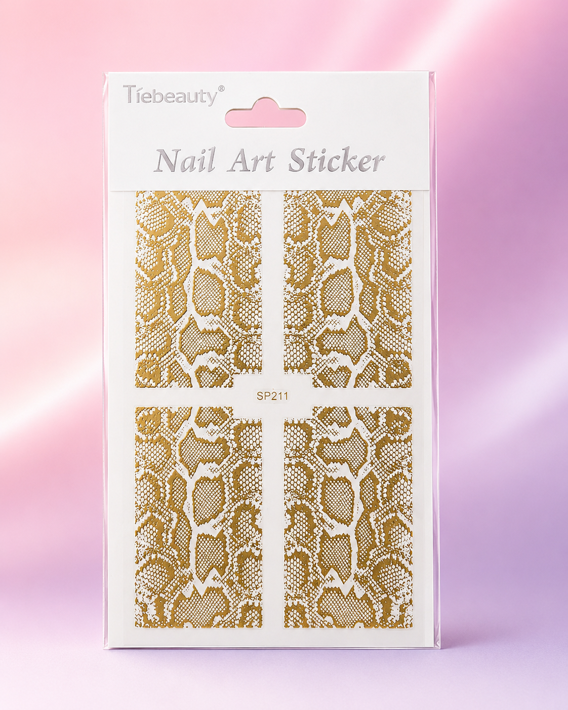 Tiebeauty Nail Art Sticker SP211 Decoración Dorada Efecto Serpiente para Uñas