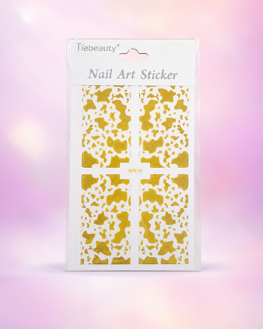 Tiebeauty Nail Art Stickers Dorados Efecto Vaca para Uñas SP215