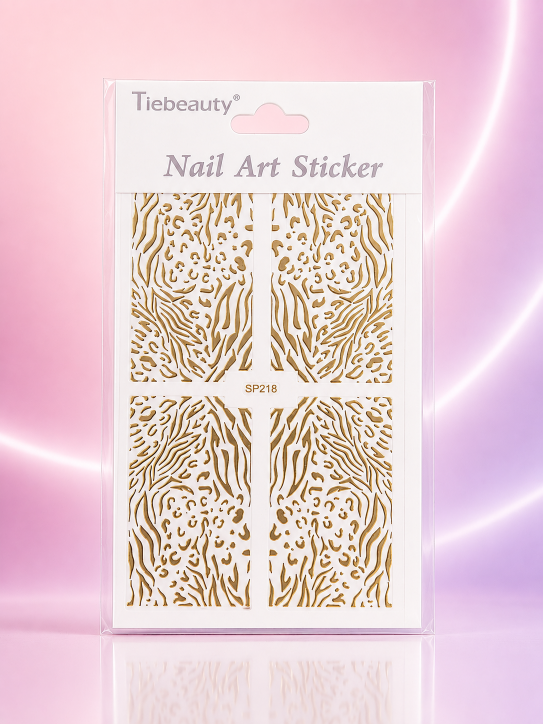 Tiebeauty Nail Art Stickers Dorados Animal Print Mixto para Uñas SP218