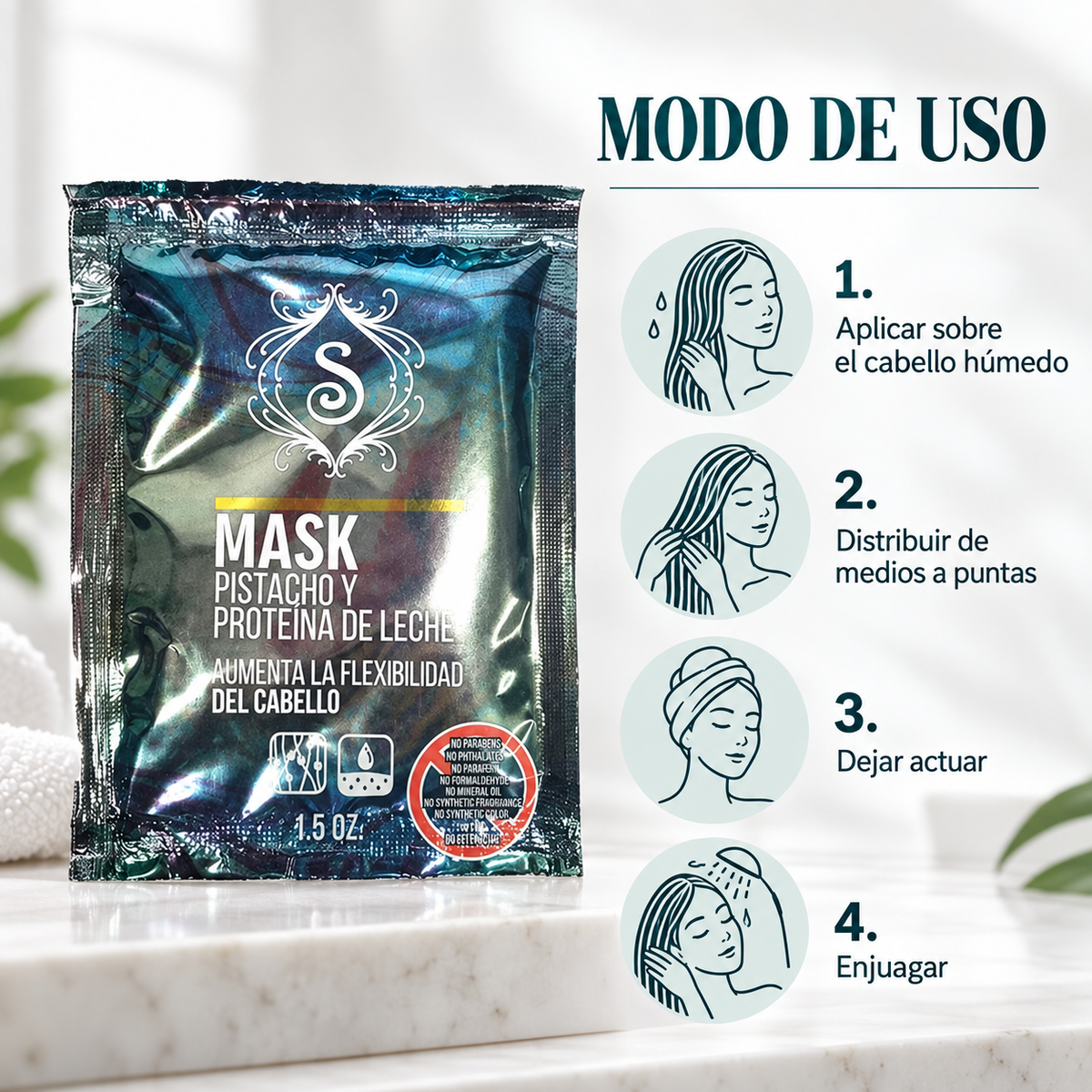 Simone Professional Mascarilla de Pistacho y Proteína de Leche 1.5 oz – SPPLM1