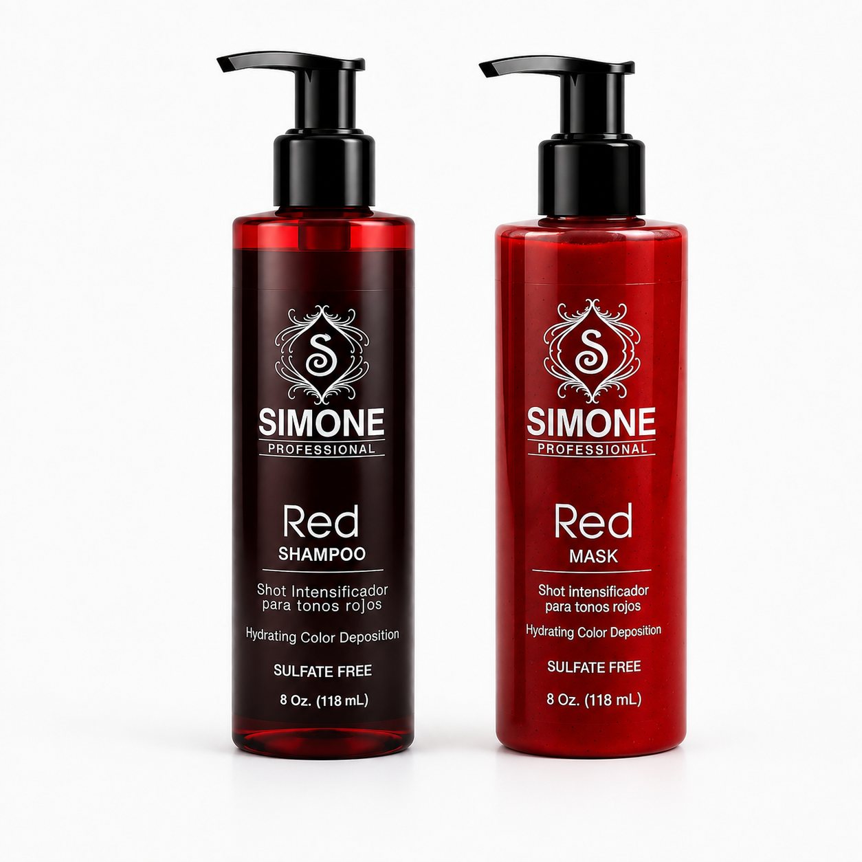 Simone Professional Red Care Kit SRK2 – Red Shampoo + Red Mask 8 Oz. Cada Uno