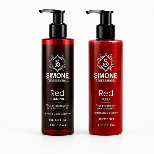 Simone Professional Red Care Kit SRK2 – Red Shampoo + Red Mask 8 Oz. Cada Uno