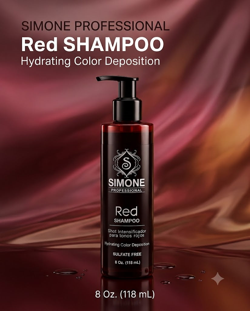 Simone Professional Red Shampoo SRSH8 8 Oz. (118 mL) – Tonos Rojos