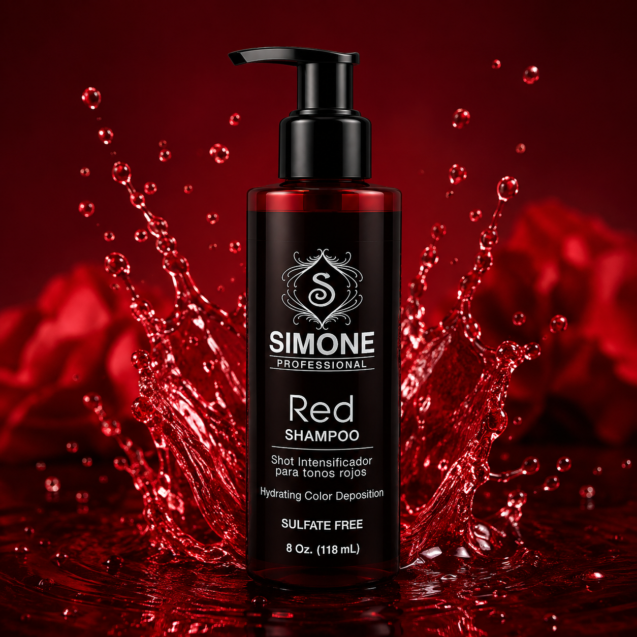 Simone Professional Red Shampoo SRSH8 8 Oz. (118 mL) – Tonos Rojos