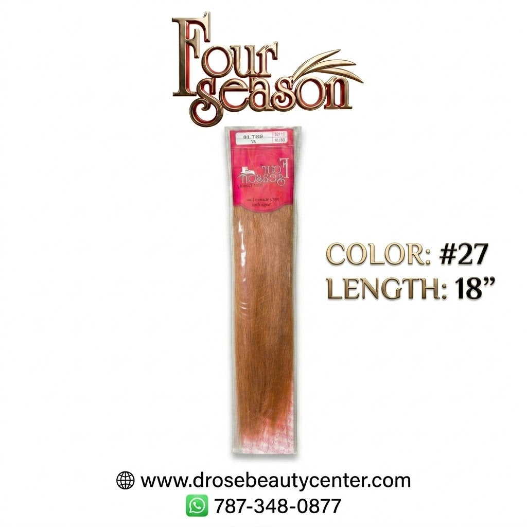 Four Season 100% Human Hair Extensión de Cabello Color #27 18"