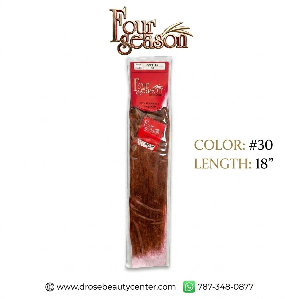 Four Season 100% Human Hair Extensión de Cabello Color #30 18"