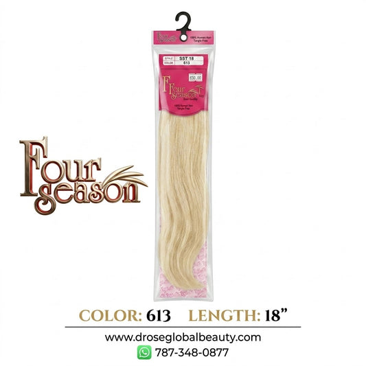 Four Season 100% Human Hair Extensión de Cabello Color #613 18"