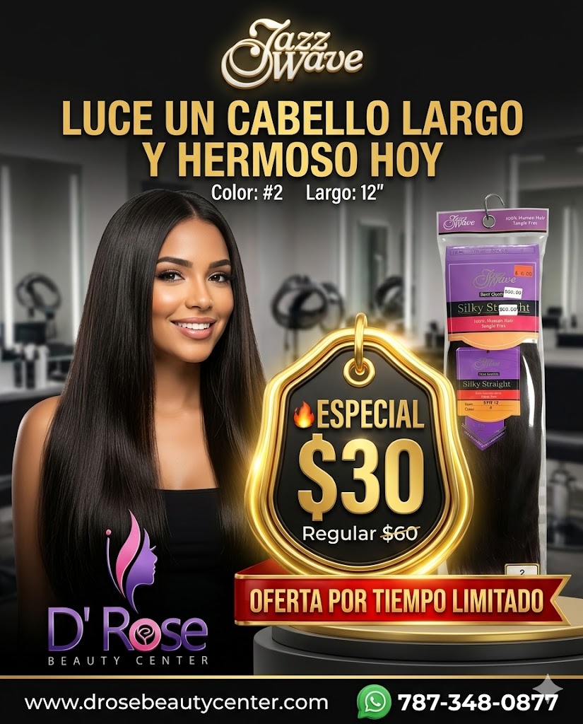 ✨ Extensiones Jazz Wave Silky Straight 12” Color #2 – 100% Cabello Humano Premium ✨