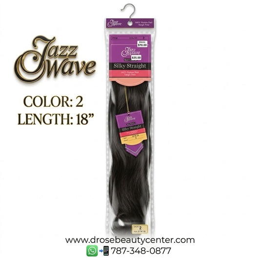 ✨ Extensiones Jazz Wave Silky Straight 18” Color #2 – 100% Cabello Humano Premium ✨