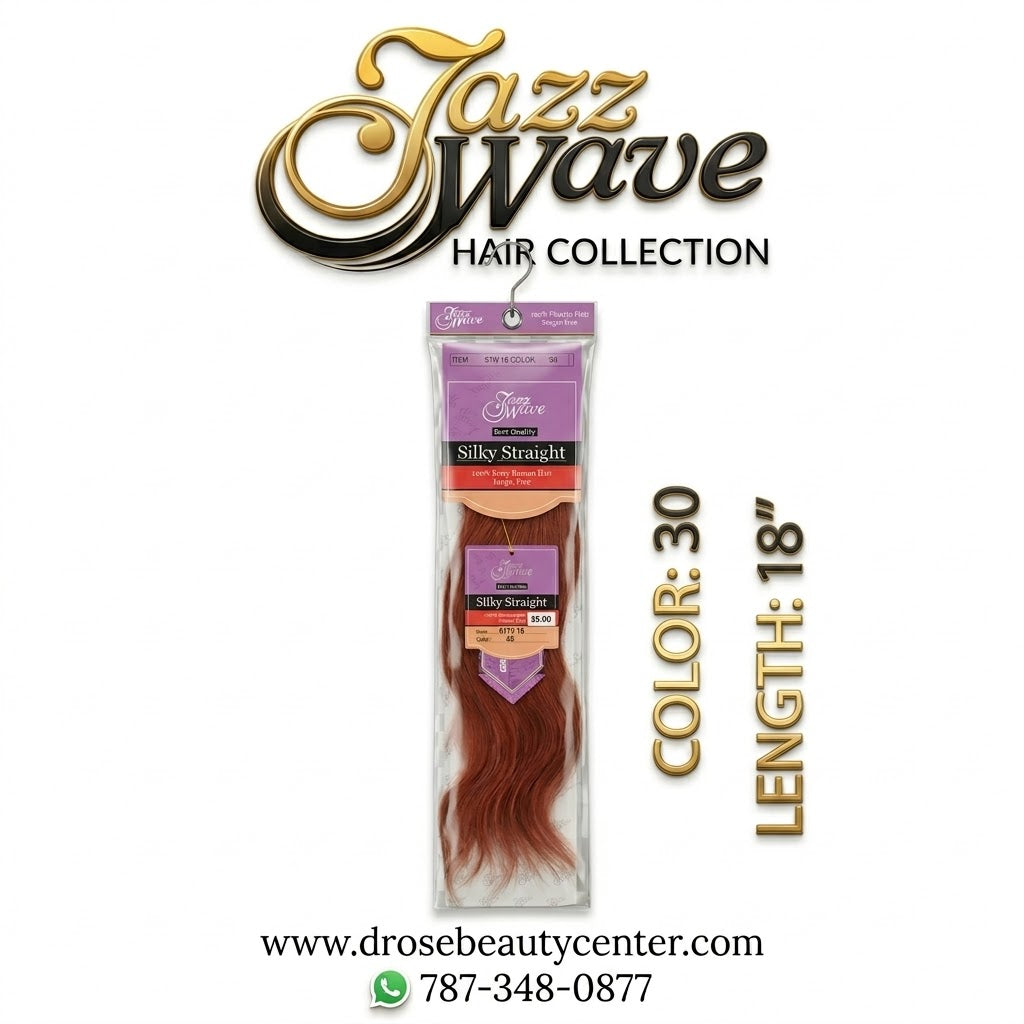 ✨ Extensiones Jazz Wave Silky Straight 18” Color #30 – 100% Cabello Humano Premium ✨