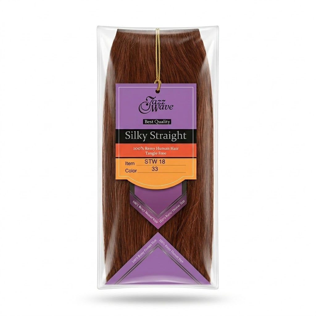 ✨ Extensiones Jazz Wave Silky Straight 18” Color #33 – 100% Cabello Humano Premium ✨