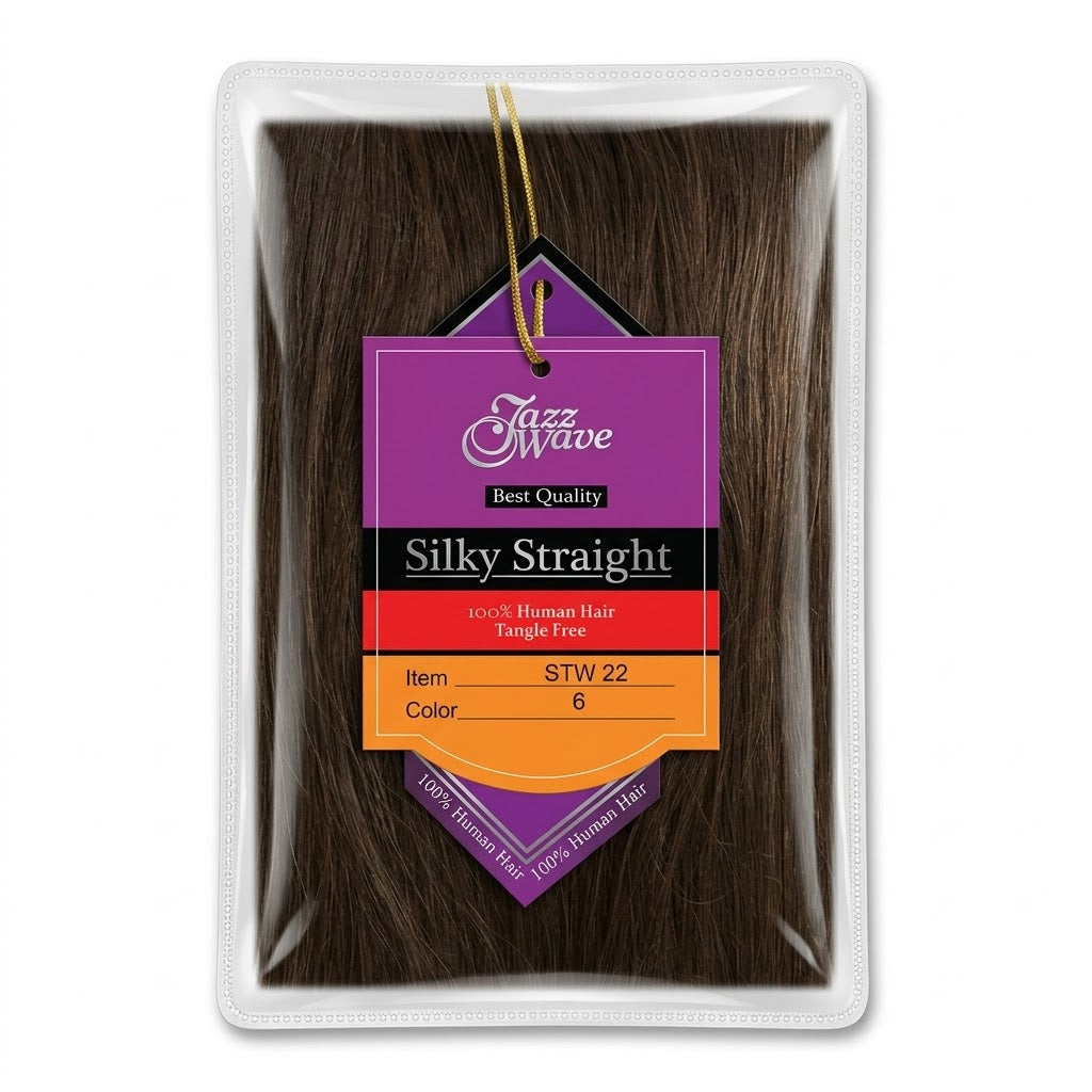 ✨ Extensiones Jazz Wave Silky Straight 22” Color #6 – 100% Cabello Humano Premium ✨