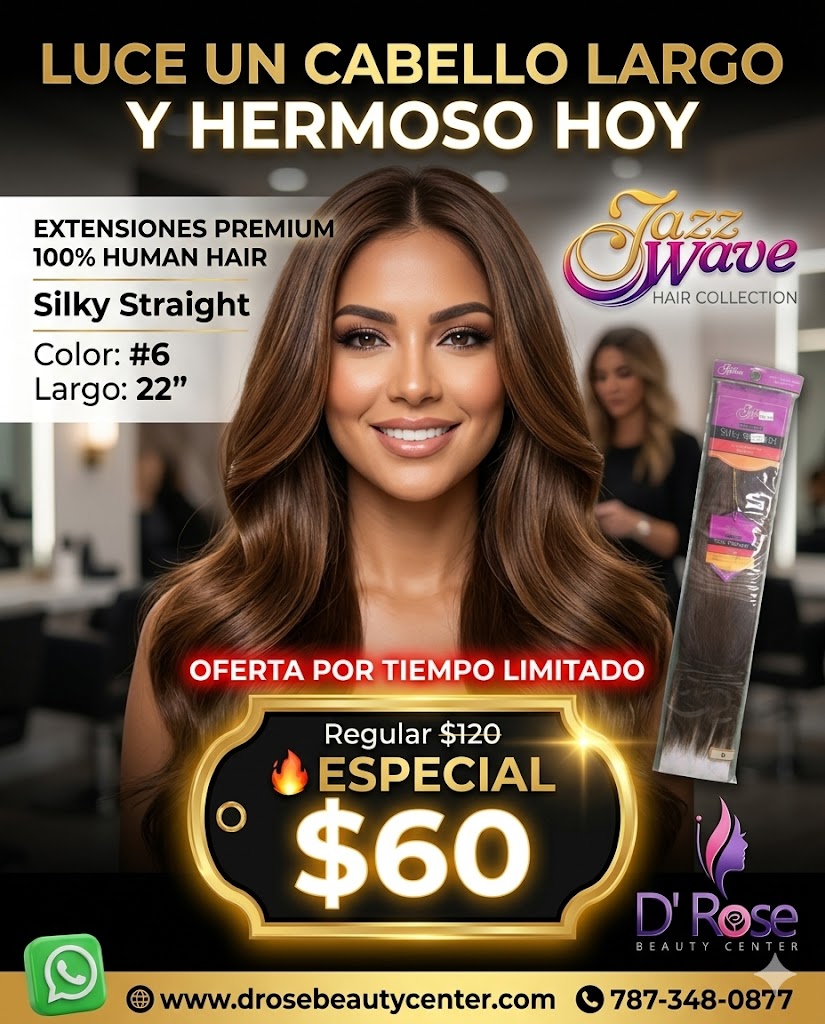 ✨ Extensiones Jazz Wave Silky Straight 22” Color #6 – 100% Cabello Humano Premium ✨