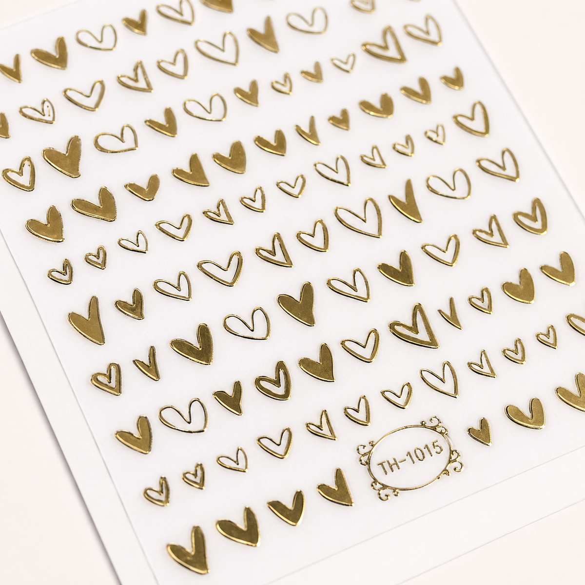 DIY Nail Decals de Corazones Dorados TH-1015