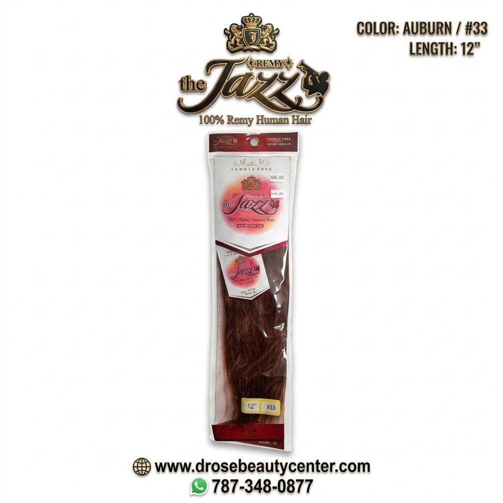 ✨ Extensiones The Jazz Remy Silky Straight 12” Color #33 (Auburn) – 100% Human Hair Premium ✨