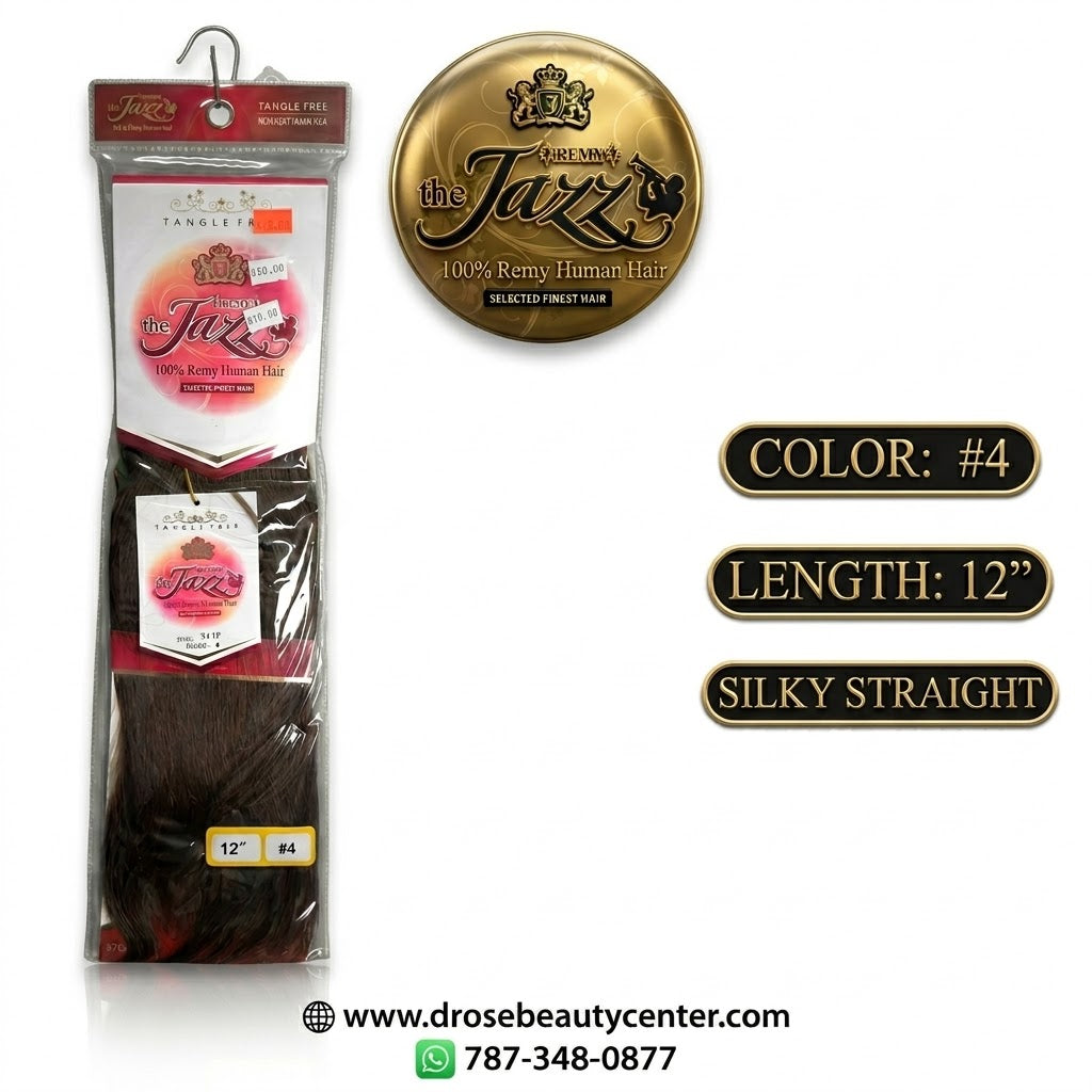 ✨ Extensiones The Jazz Remy Silky Straight 12” Color #4 – 100% Human Hair Premium ✨