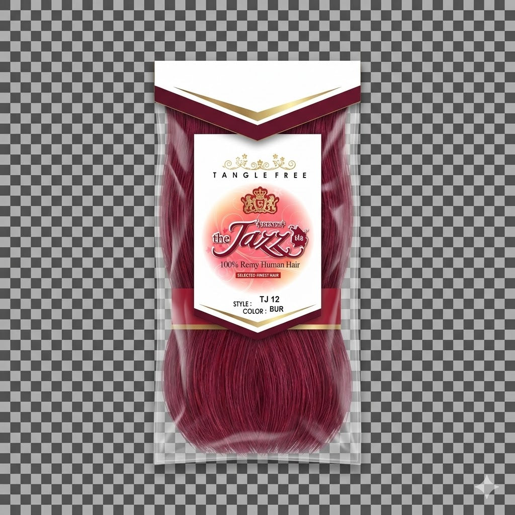 ✨ Extensiones The Jazz Remy Silky Straight 12” Color BURGUNDY – 100% Human Hair Premium ✨