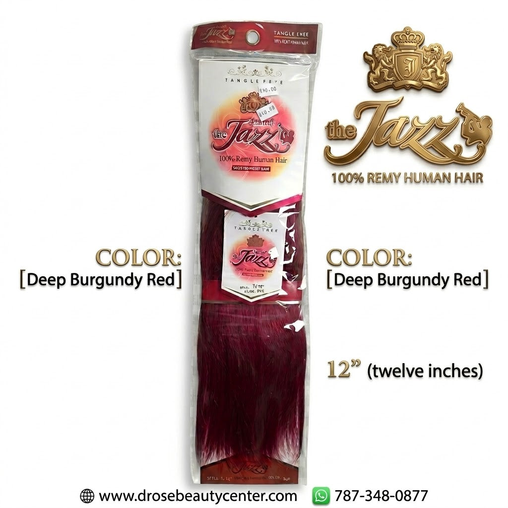 ✨ Extensiones The Jazz Remy Silky Straight 12” Color BURGUNDY – 100% Human Hair Premium ✨