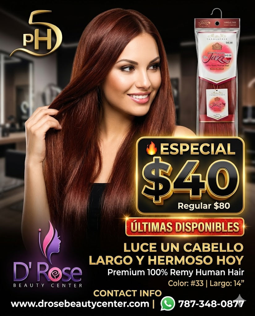 ✨ Extensiones The Jazz Remy Silky Straight 14” Color #33 – 100% Remy Human Hair ✨