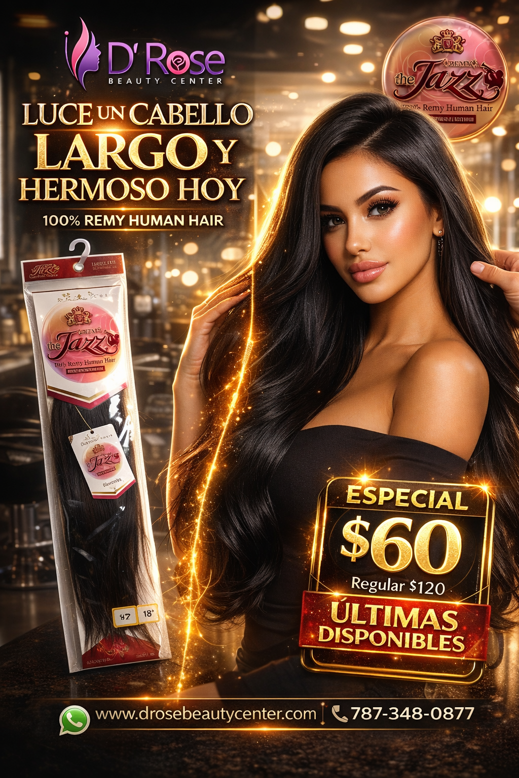 ✨ Extensiones The Jazz Remy Wave 18” Color #2 – 100% Remy Human Hair ✨
