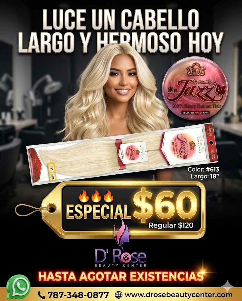✨ Extensiones The Jazz Remy Silky Straight 18” Color #613 – 100% Cabello Humano Remy Premium ✨  💎 Logra un cabello largo, sedoso y luminoso