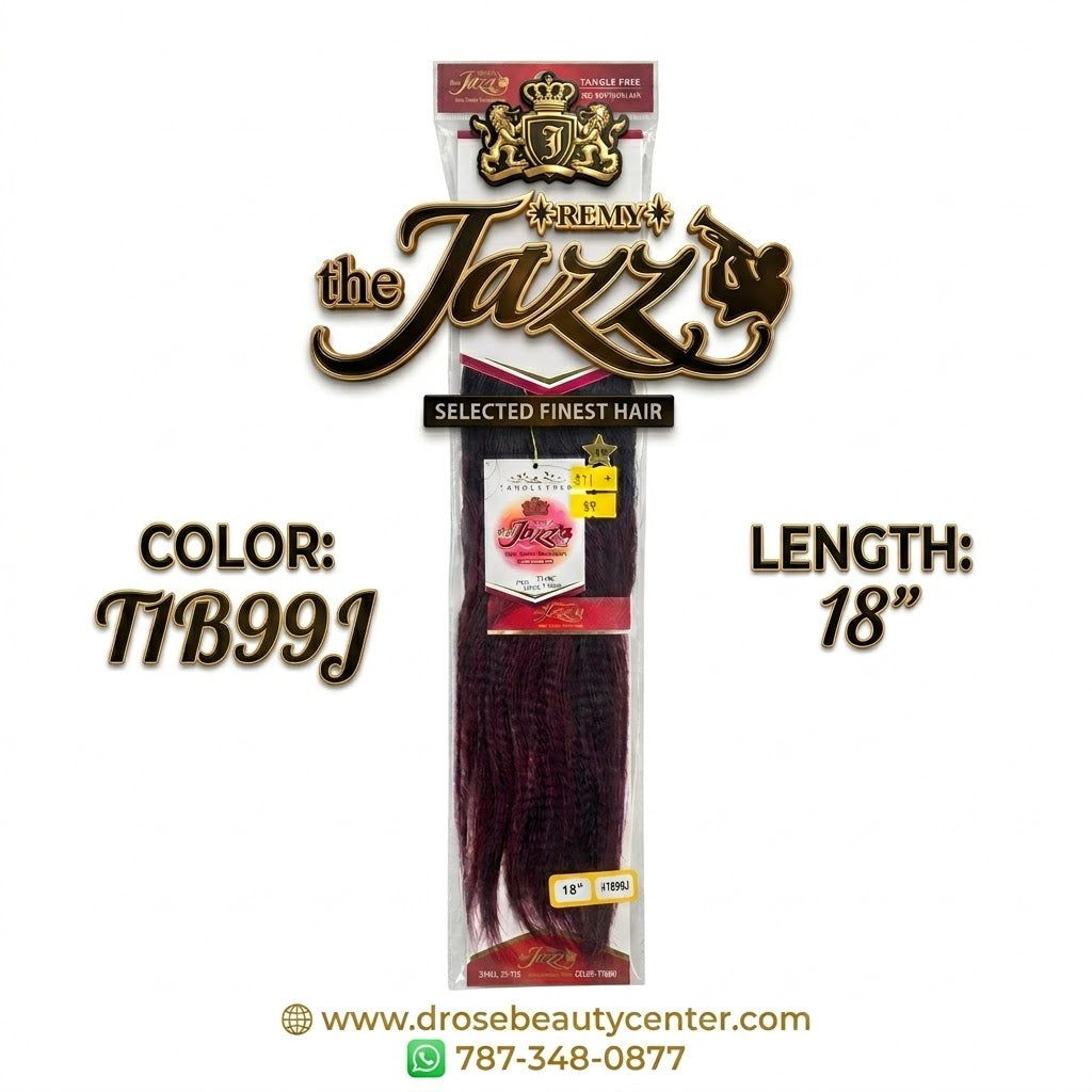 ✨ Extensiones The Jazz Remy Silky Straight 18” Color T1B/99J – 100% Cabello Humano Remy Premium ✨