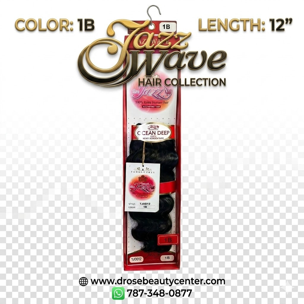 Jazz Wave Ocean Remy 12" Color 1B 100% Remy Human Hair