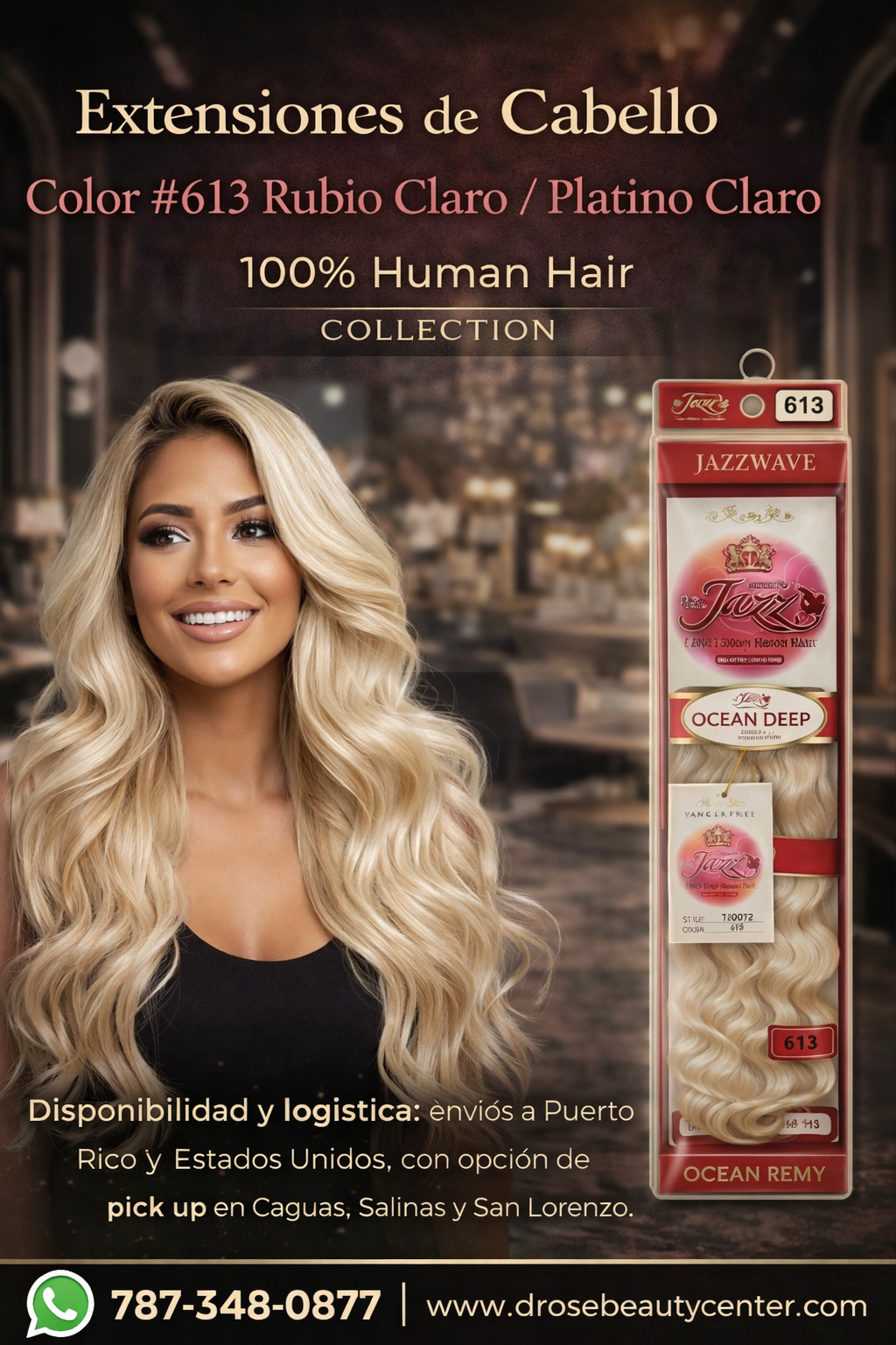 Jazz Wave Ocean Remy 12" Color 613 100% Remy Human Hair
