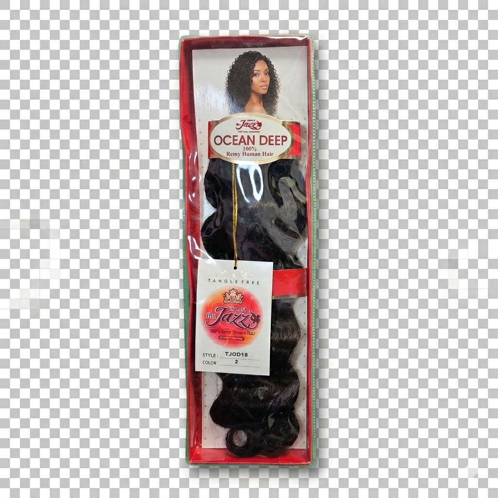 Jazz Wave Ocean Remy 100% Remy Human Hair Extensión de Cabello Color #2 18"