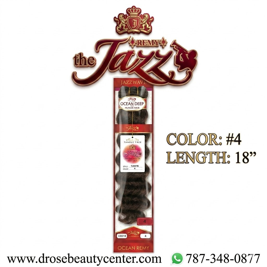 Jazz Wave Ocean Remy 100% Remy Human Hair Extensión de Cabello Color #4 18"
