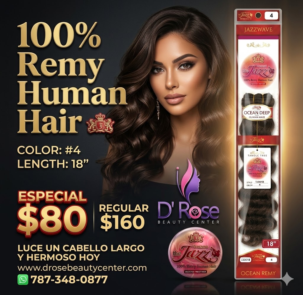 Jazz Wave Ocean Remy 100% Remy Human Hair Extensión de Cabello Color #4 18"