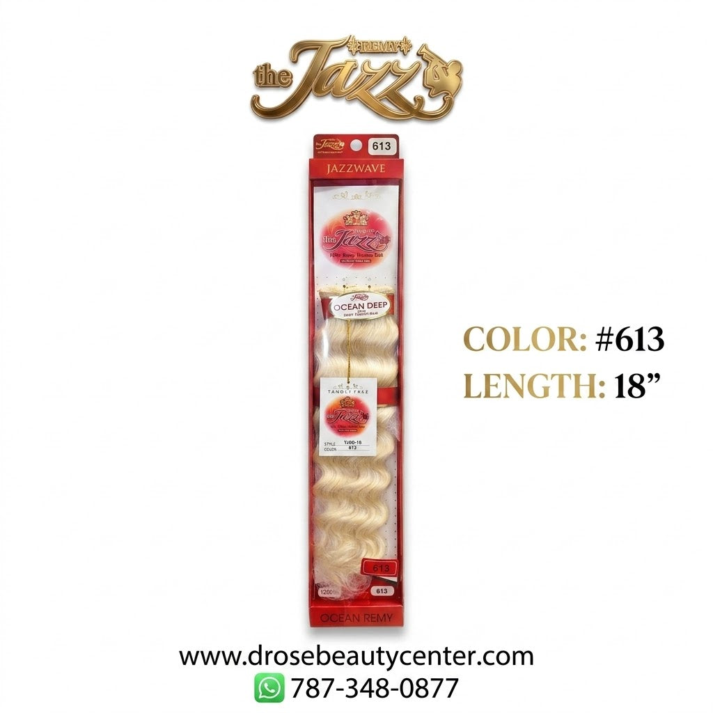 Jazz Wave Ocean Remy 100% Remy Human Hair Extensión de Cabello Color #613 18"