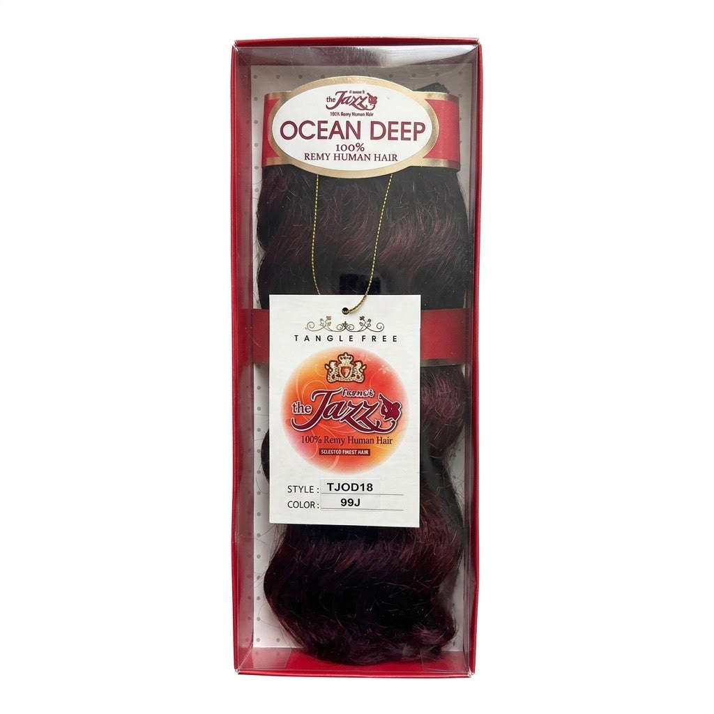 Jazz Wave Ocean Remy 100% Remy Human Hair Extensión de Cabello Color #99J 18"