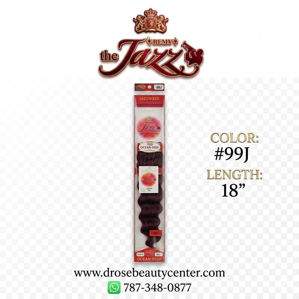 Jazz Wave Ocean Remy 100% Remy Human Hair Extensión de Cabello Color #99J 18"