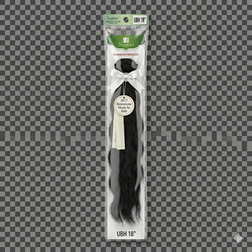 ✨ Extensiones Brazilian Straight UBH 18” – Cabello Humano Natural Black (Bulk Hair) ✨