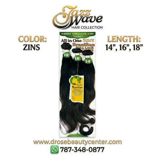 ✨ Extensiones Secret Brazilian All in One 5pcs Natural Wave – Cabello Humano Natural (14”-18”) ✨