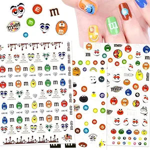 Pop Finger 3D Design Nail Stickers WG215 – Chocolate, Personajes y Efecto Drip
