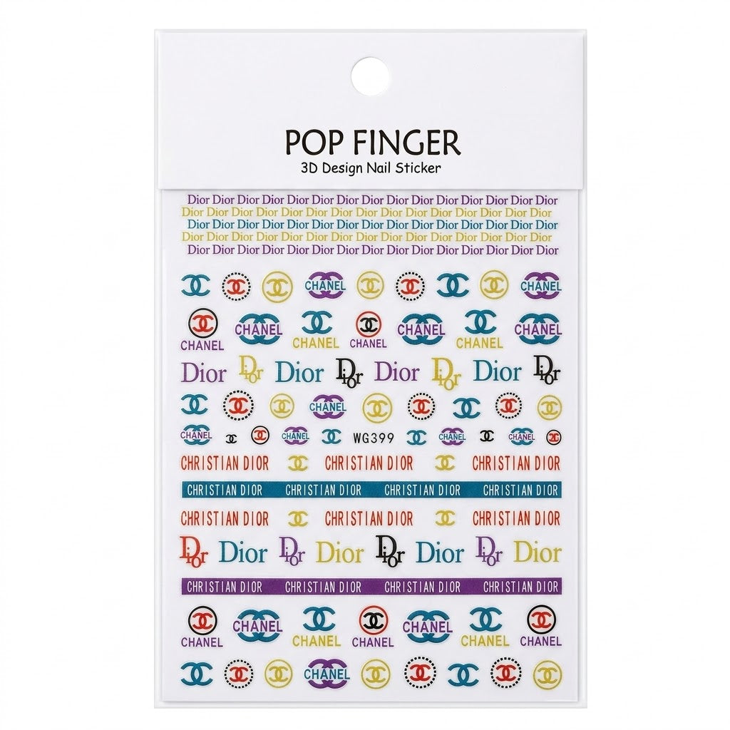 Pop Finger 3D Design Nail Stickers WG399