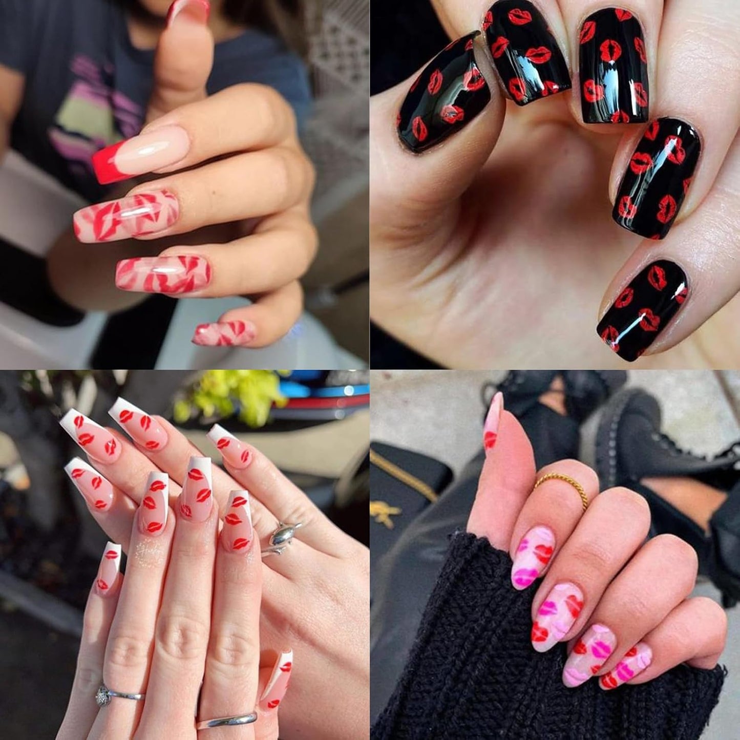 Pop Finger 3D Design Nail Stickers WG459 – Labios Multicolores