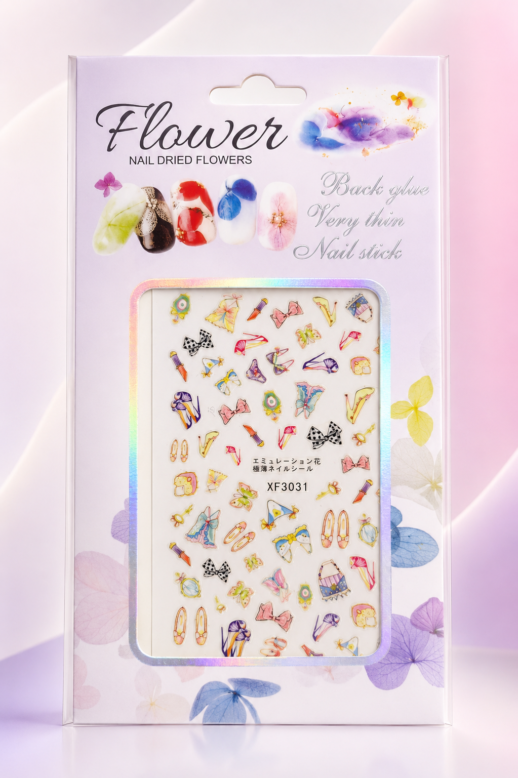 Flower Nail Stickers XF3031 – Zapatos, Lazos y Accesorios Fashion para Uñas