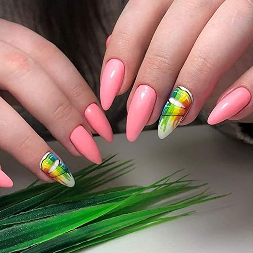 Flower Nail Stickers XF3384 – Labios, Paletas y Diseños Pop Multicolor para Uñas